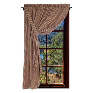 York Ticking - Barn Red Panel H5880017 - The Fox Decor